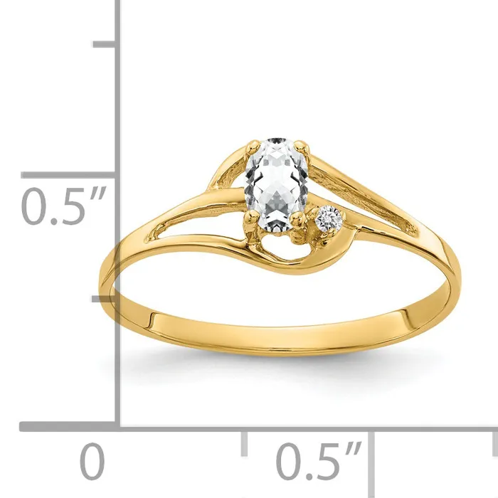 Rings Goldia Solid 14k Yellow Gold 5x3mm Oval Cubic Zirconia AAA Simulated CZ Ring