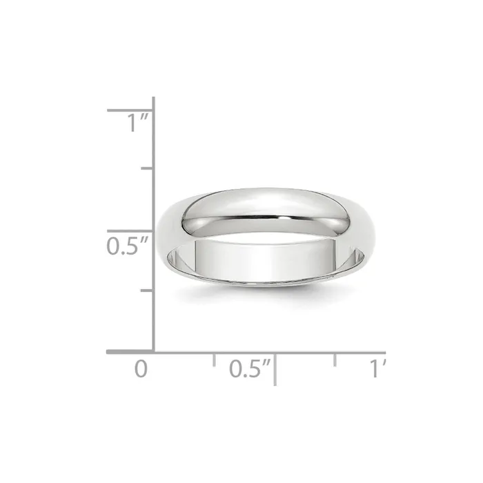 Rings Goldia Solid 14K Yellow Gold White Gold 5mm HalfRound MensWomens Wedding Band Ring Size 75