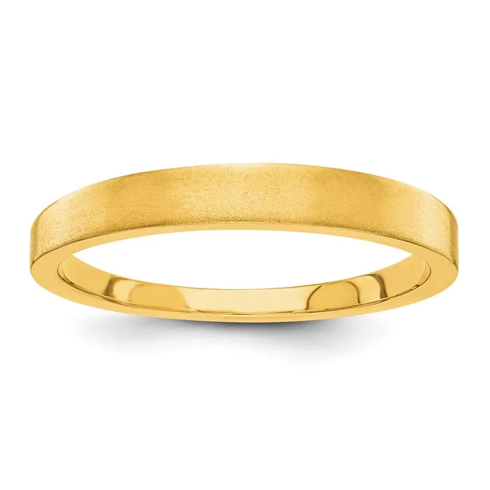 Rings Goldia Solid 18K Yellow Gold 3mm Tapered Satin MensWomens Wedding Band Ring Size 6