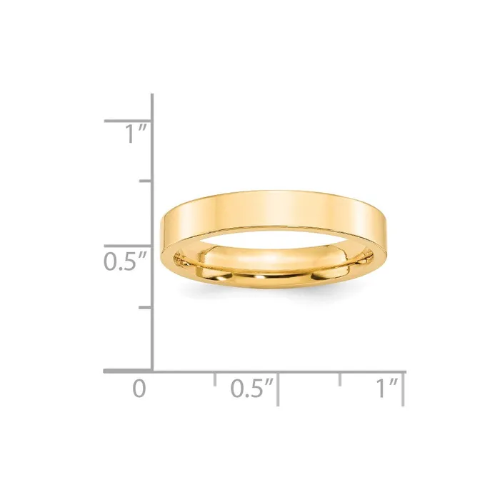 Rings Goldia Solid 18K Yellow Gold 4mm Standard Flat Comfort Fit MensWomens Wedding Band Ring Size 14