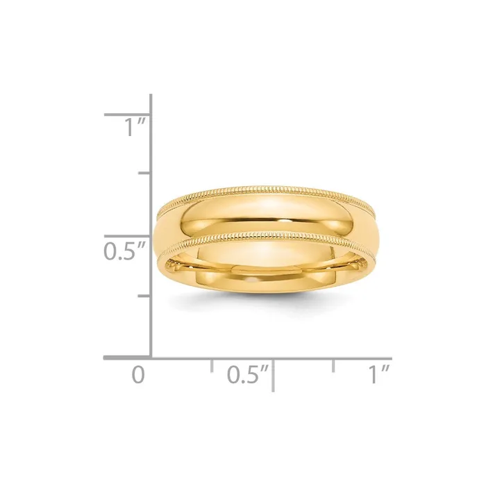 Rings Goldia Solid 18K Yellow Gold 6mm Milgrain Comfort Wedding MensWomens Wedding Band Ring Size 10