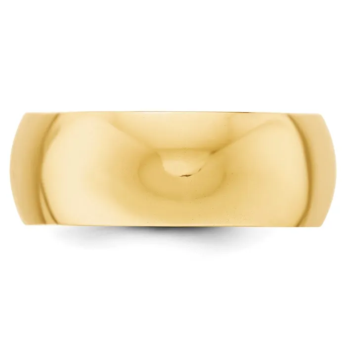 Rings Goldia Solid 18K Yellow Gold 8mm HalfRound Wedding MensWomens Wedding Band Ring Size 75