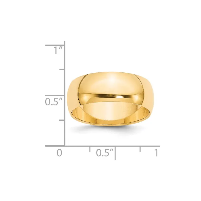 Rings Goldia Solid 18K Yellow Gold 8mm HalfRound Wedding MensWomens Wedding Band Ring Size 75