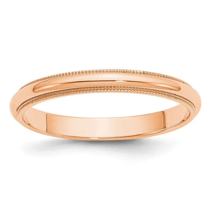 Rings Goldia Solid 18K Yellow Gold Rose Gold 3mm Milgrain Half Round MensWomens Wedding Band Ring Size 135
