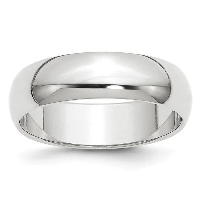 Rings Goldia Solid 18K Yellow Gold White Gold 6mm HalfRound MensWomens Wedding Band Ring Size 115