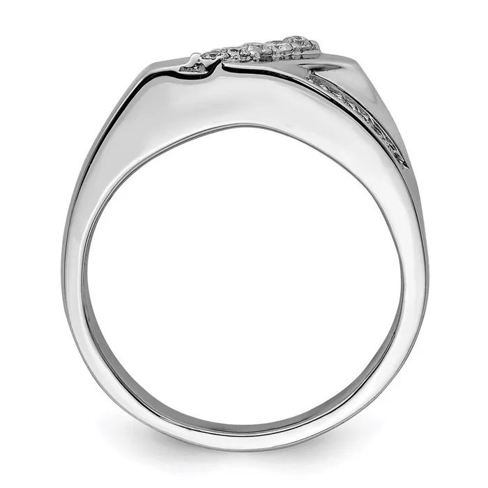 Rings Goldia Sterling Silver Rhodium Plated Diamond Mens Ring