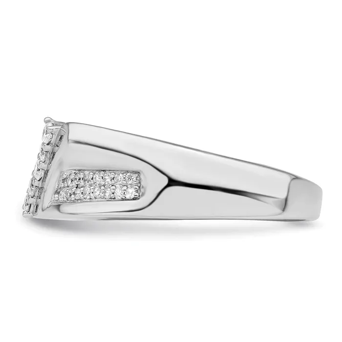 Rings Goldia Sterling Silver Rhodium Plated Diamond Mens Ring