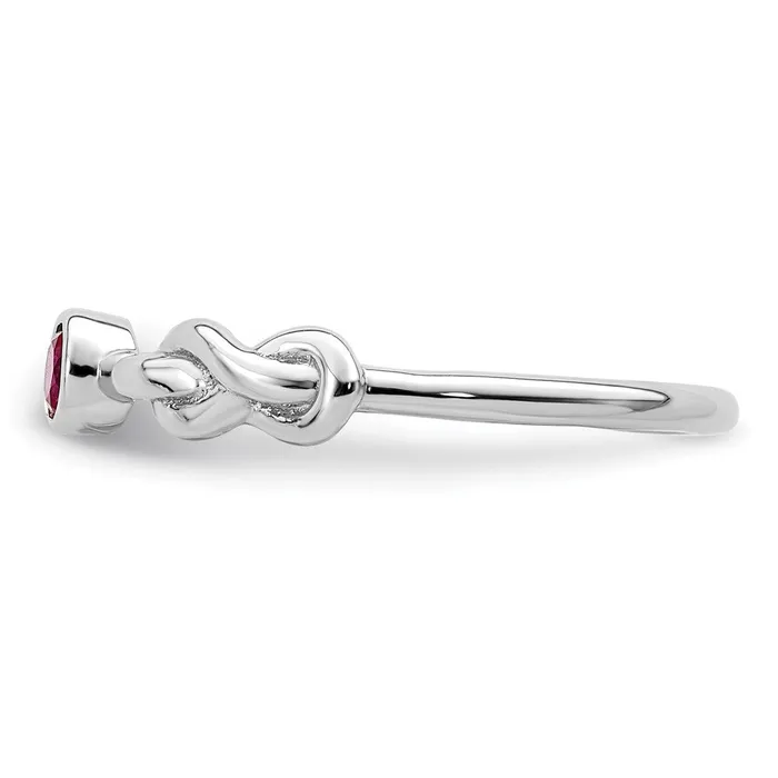 Rings Goldia Sterling Silver Rhodiumplated Polished Infinity Lab Created Ruby Ring