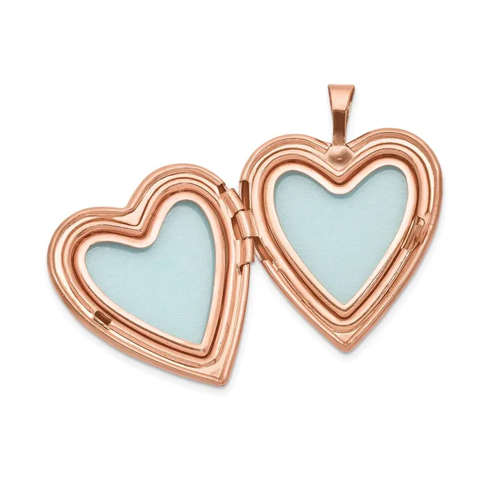 Rings Goldia Sterling Silver Rose Goldplated 20mm Mom with Diamond Heart Locket