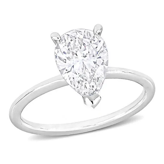 Rings JMS always Original Amour 2 CT TW Pear Shape Certified Diamond Solitaire Engagement Ring in 14k White Gold