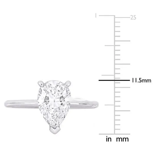 Rings JMS always Original Amour 2 CT TW Pear Shape Certified Diamond Solitaire Engagement Ring in 14k White Gold