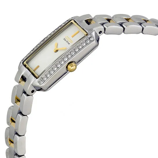 Rings JMS always Original Citizen Silhouette EcoDrive White Dial TwoTone Stainless Steel Ladies Watch EG278458A