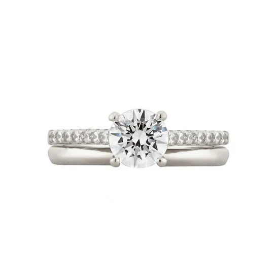 Rings JMS always Original DiamondMuse 188 cttw Round Swarovski Sterling Silver Solitaire Bridal Set