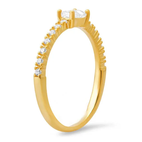 Rings JMS always Original Kylie Harper Gold Over Silver EastWest Baguettecut CZ Ring