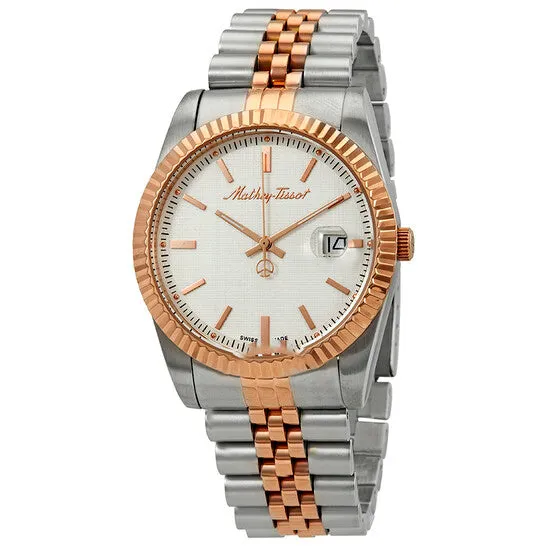 Rings JMS always Original MatheyTissot Mathey III Quartz White Dial Twotone Mens Watch H810RA
