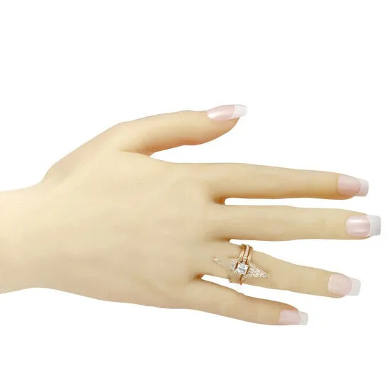 Rings JMS always Original Swarovski Funk Rose Gold Plated and Crystal Three Ring Set