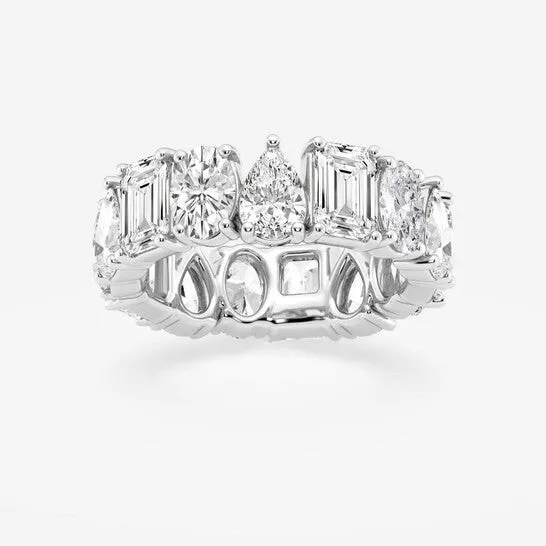 Rings Original Brilliant Diamond 8 14 cttw MultiShape Lab Grown Diamond Eternity Band in 14KT White Gold GVSSI JMS always