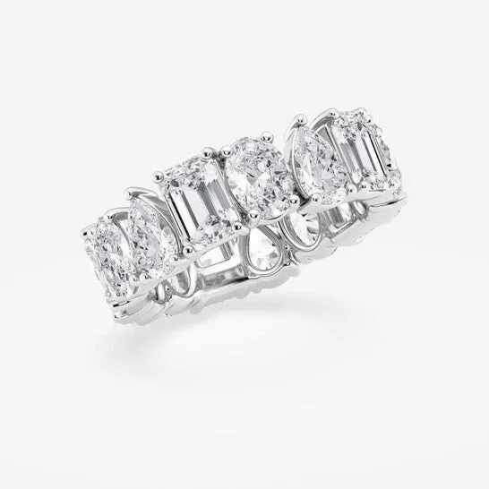 Rings Original Brilliant Diamond 8 14 cttw MultiShape Lab Grown Diamond Eternity Band in 14KT White Gold GVSSI JMS always