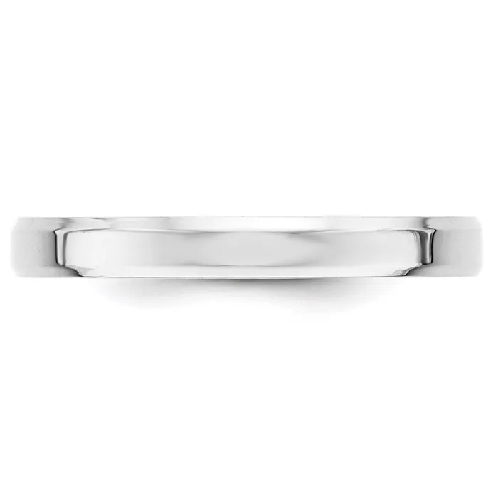 Rings Solid 10K White Gold 3mm Bevel Edge Comfort Fit MensWomens Wedding Band Ring Size 45 Goldia