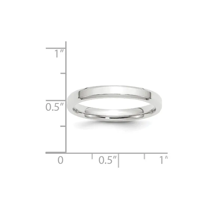 Rings Solid 10K White Gold 3mm Bevel Edge Comfort Fit MensWomens Wedding Band Ring Size 45 Goldia