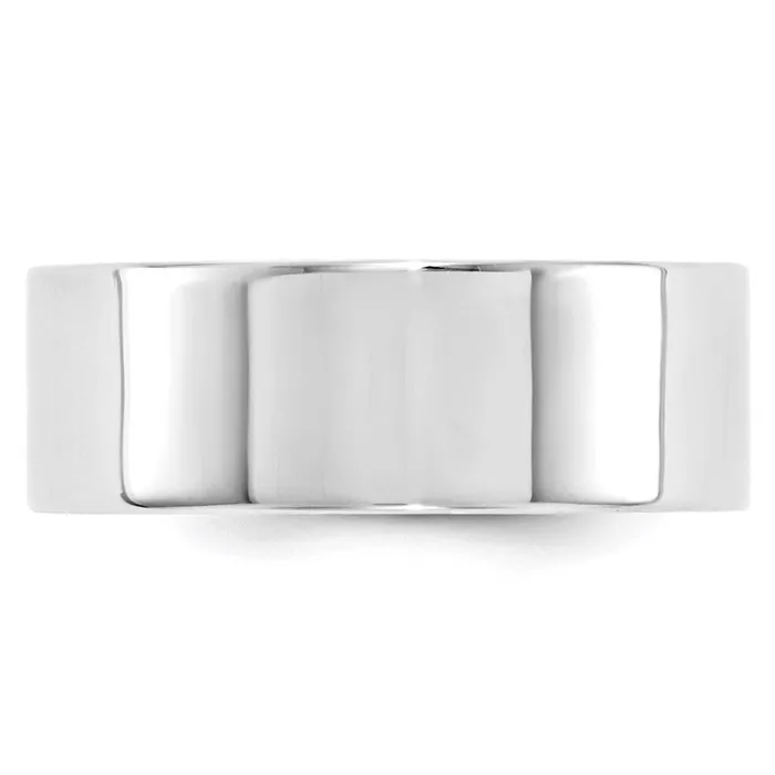 Rings Solid 10K White Gold 8mm Standard Flat Comfort Fit MensWomens Wedding Band Ring Size 115 Goldia