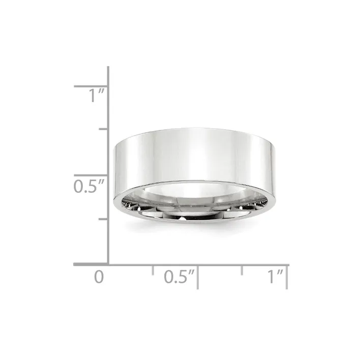 Rings Solid 10K White Gold 8mm Standard Flat Comfort Fit MensWomens Wedding Band Ring Size 115 Goldia