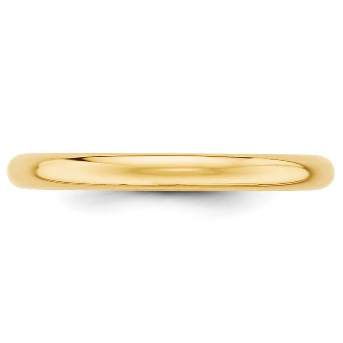 Rings Solid 10K Yellow Gold 25mm Half Round MensWomens Wedding Band Ring Size 6 Goldia