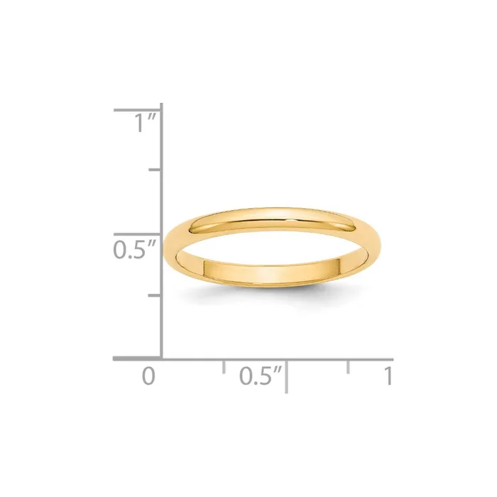 Rings Solid 10K Yellow Gold 25mm Half Round MensWomens Wedding Band Ring Size 6 Goldia