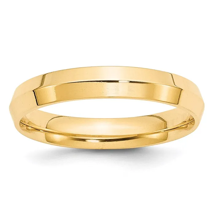 Rings Solid 10K Yellow Gold 4mm Knife Edge Comfort Fit MensWomens Wedding Band Ring Size 75 Goldia