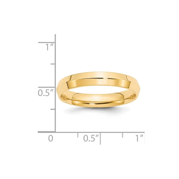 Rings Solid 10K Yellow Gold 4mm Knife Edge Comfort Fit MensWomens Wedding Band Ring Size 75 Goldia