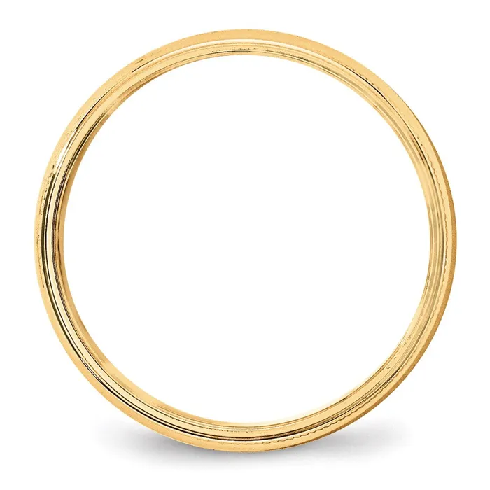 Rings Solid 10K Yellow Gold 5mm Light Weight Milgrain Half Round MensWomens Wedding Band Ring Size 7 Goldia