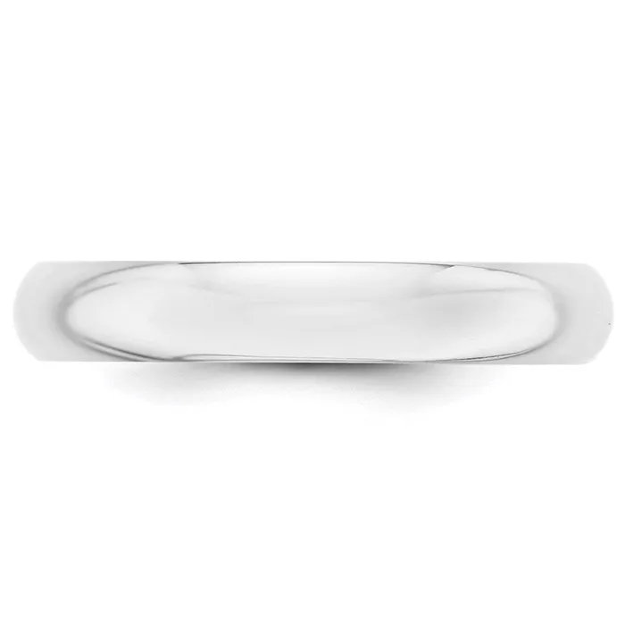 Rings Solid 14K White Gold 4mm Half Round MensWomens Wedding Band Ring Size 135 Goldia