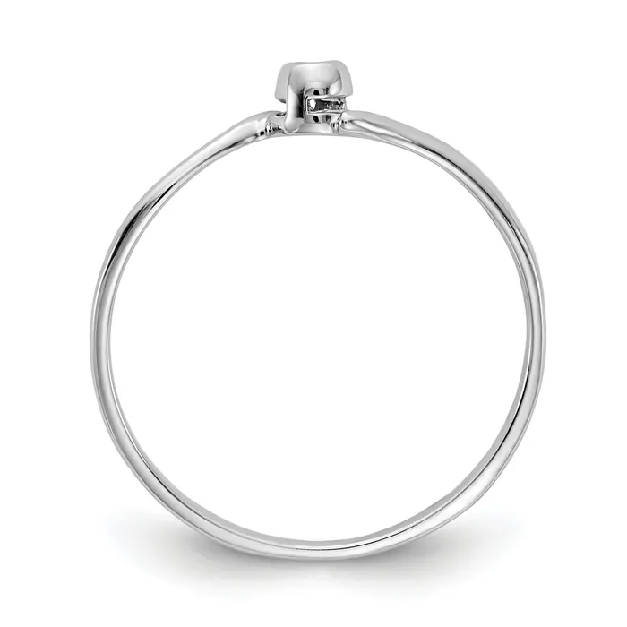 Rings Solid 14k White Gold Polished AA Simulated CZ Ring Goldia