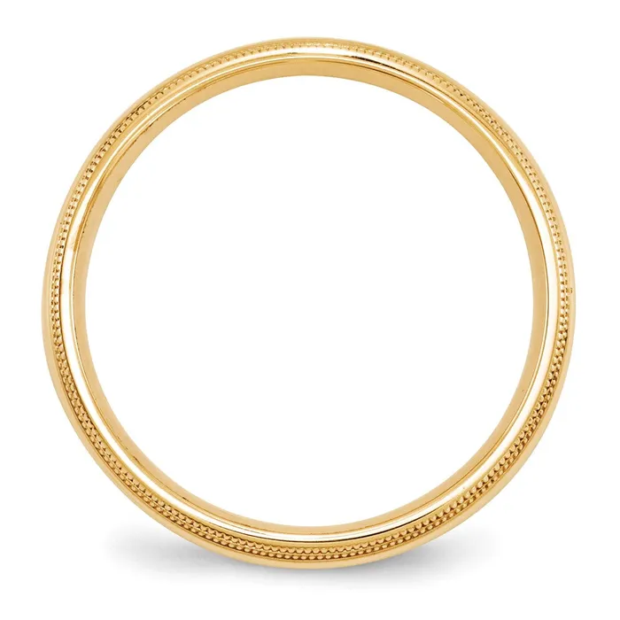 Rings Solid 18K Yellow Gold 5mm Double Milgrain Comfort Fit MensWomens Wedding Band Ring Size 95 Goldia