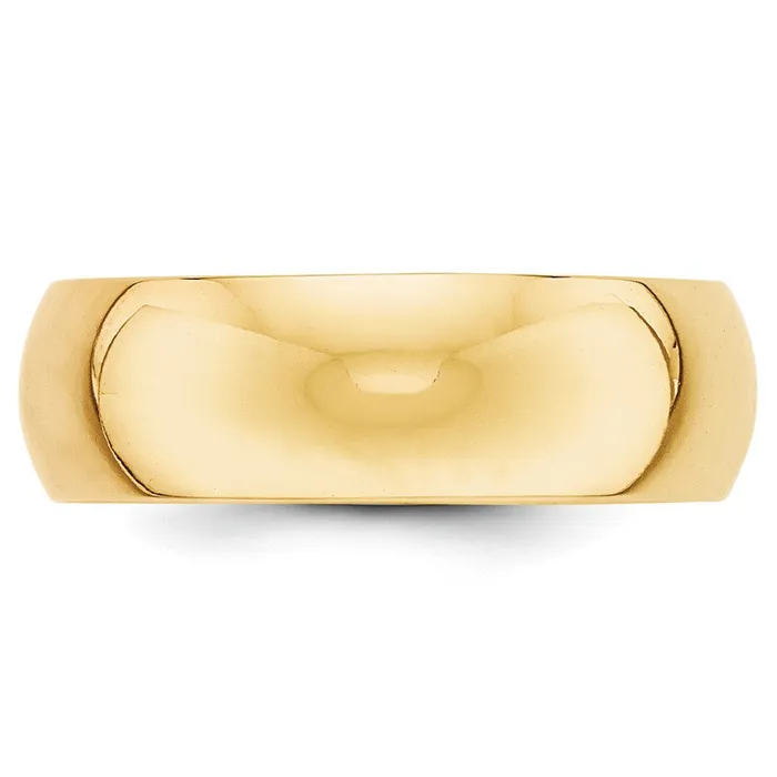 Rings Solid 18K Yellow Gold 7mm Half Round MensWomens Wedding Band Ring Size 125 Goldia