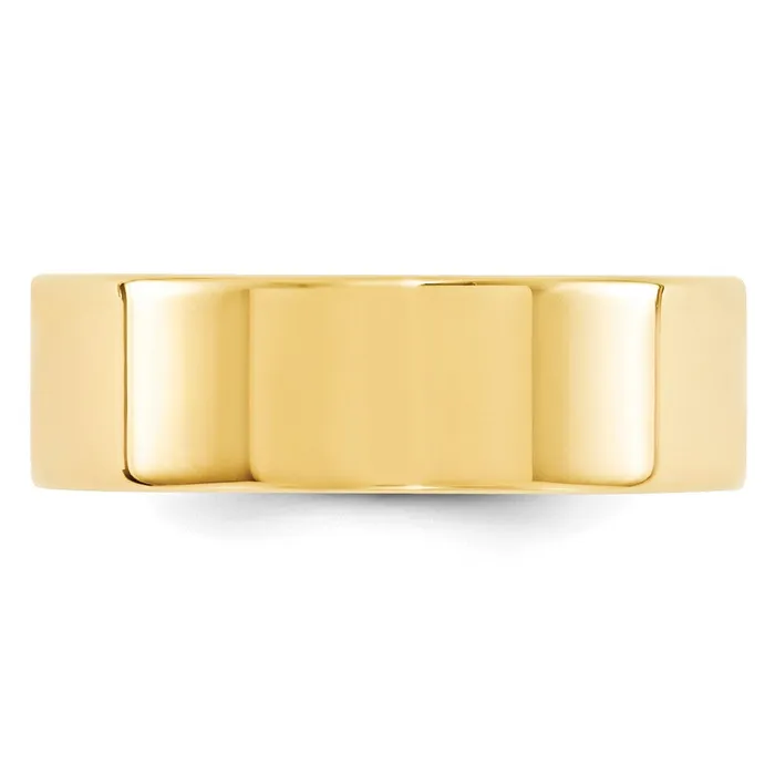 Rings Solid 18K Yellow Gold 7mm Standard Flat Comfort Fit MensWomens Wedding Band Ring Size 75 Goldia