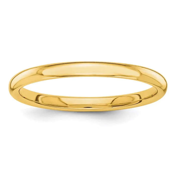 Rings Solid 18K Yellow Gold Polished 2mm MensWomens Wedding Band Ring Size 8 Goldia