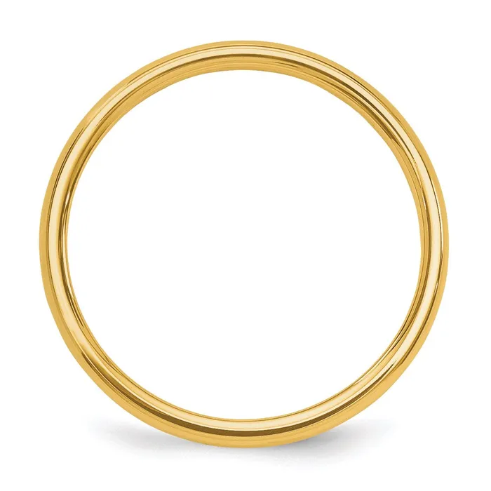 Rings Solid 18K Yellow Gold Polished 2mm MensWomens Wedding Band Ring Size 8 Goldia