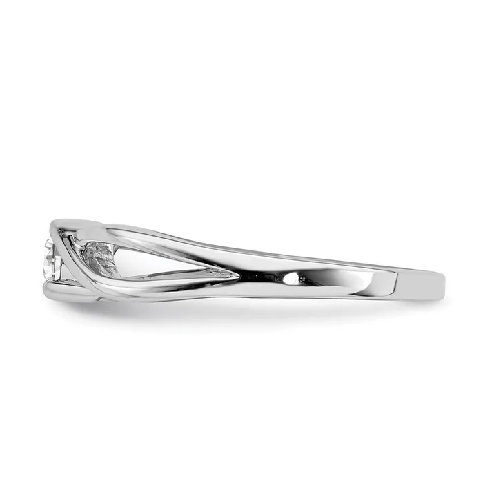 Rings Sterling Silver Rhodium Polished Diamond Ring Goldia