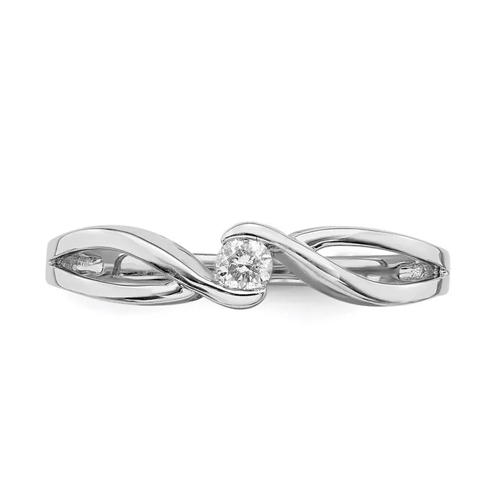 Rings Sterling Silver Rhodium Polished Diamond Ring Goldia