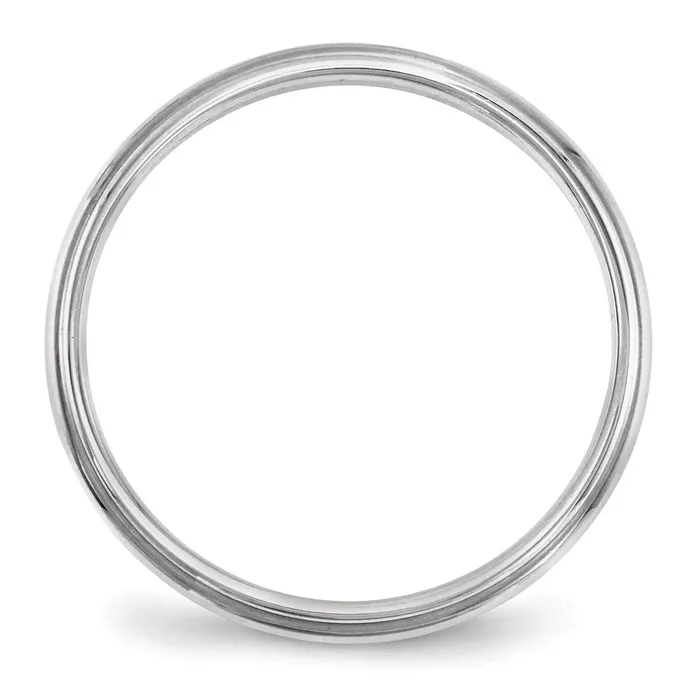 Solid 10K White Gold 25mm Half Round with Edge MensWomens Wedding Band Ring Size 75 Goldia Rings