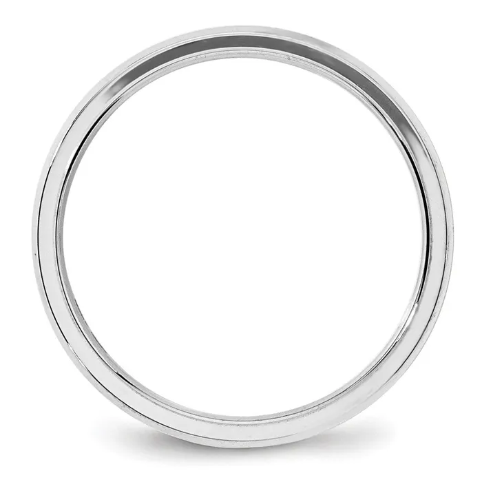 Solid 10K White Gold 4mm Bevel Edge Comfort Fit MensWomens Wedding Band Ring Size 8 Goldia Rings