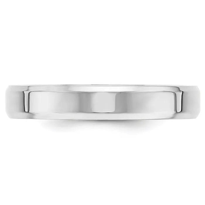 Solid 10K White Gold 4mm Bevel Edge Comfort Fit MensWomens Wedding Band Ring Size 8 Goldia Rings