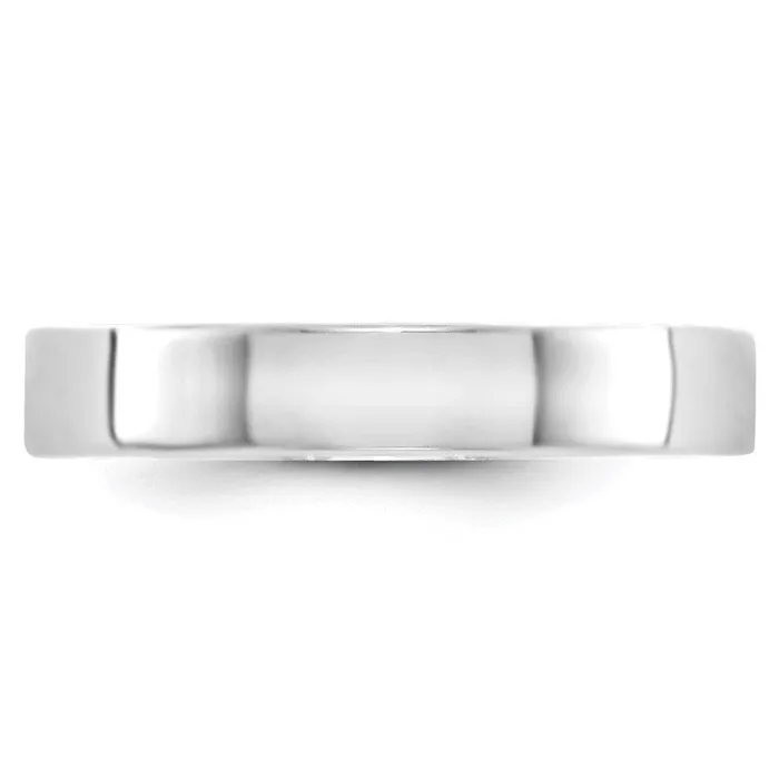 Solid 10K White Gold 4mm Light Weight Flat MensWomens Wedding Band Ring Size 75 Goldia Rings