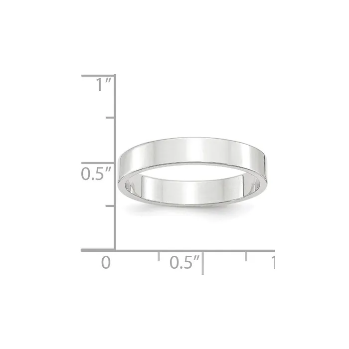 Solid 10K White Gold 4mm Light Weight Flat MensWomens Wedding Band Ring Size 75 Goldia Rings