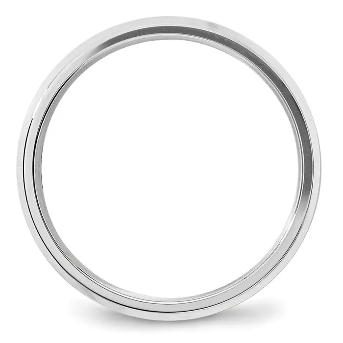 Solid 10K White Gold 5mm Bevel Edge Comfort Fit MensWomens Wedding Band Ring Size 45 Goldia Rings