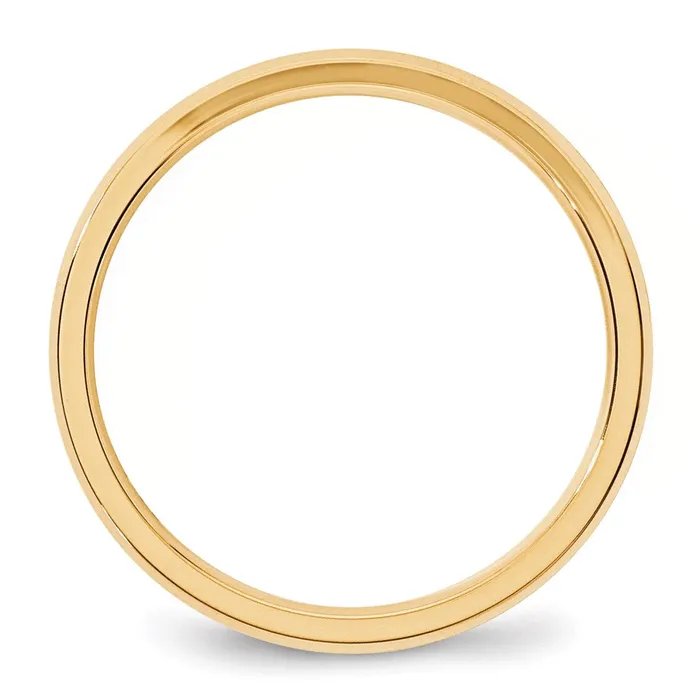 Solid 10K Yellow Gold 3mm Bevel Edge Comfort Fit MensWomens Wedding Band Ring Size 55 Goldia Rings