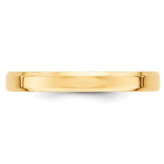 Solid 10K Yellow Gold 3mm Bevel Edge Comfort Fit MensWomens Wedding Band Ring Size 55 Goldia Rings