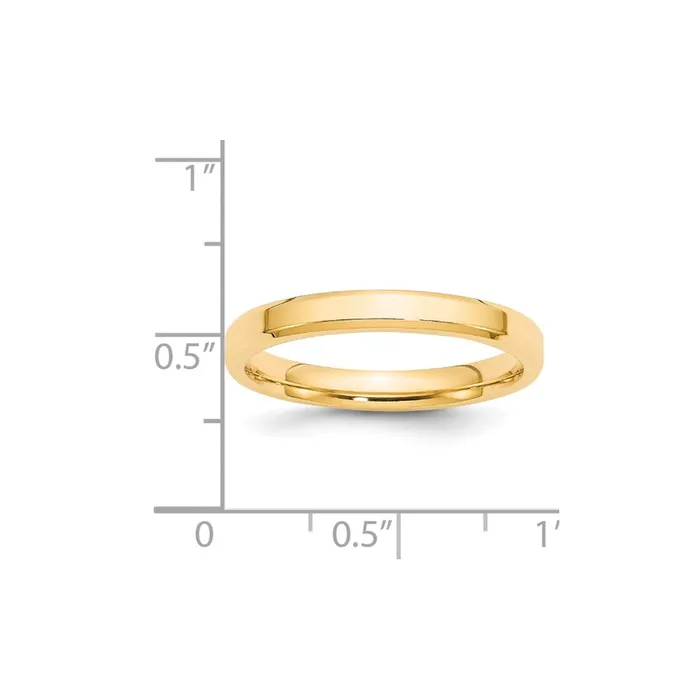 Solid 10K Yellow Gold 3mm Bevel Edge Comfort Fit MensWomens Wedding Band Ring Size 55 Goldia Rings