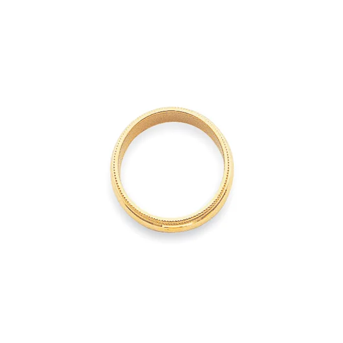 Solid 10K Yellow Gold 3mm Milgrain HalfRound Wedding MensWomens Wedding Band Ring Size 75 Goldia Rings